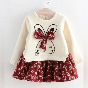 Cute Rabbit Floral Bow Dress! Super cute!